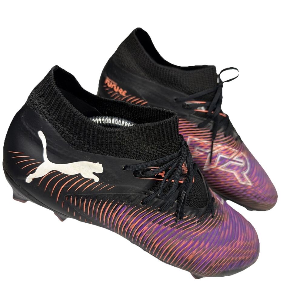 Puma Future Soccer Cleats Black Purple Unisex Youth Size 4.5 Model 107147-01